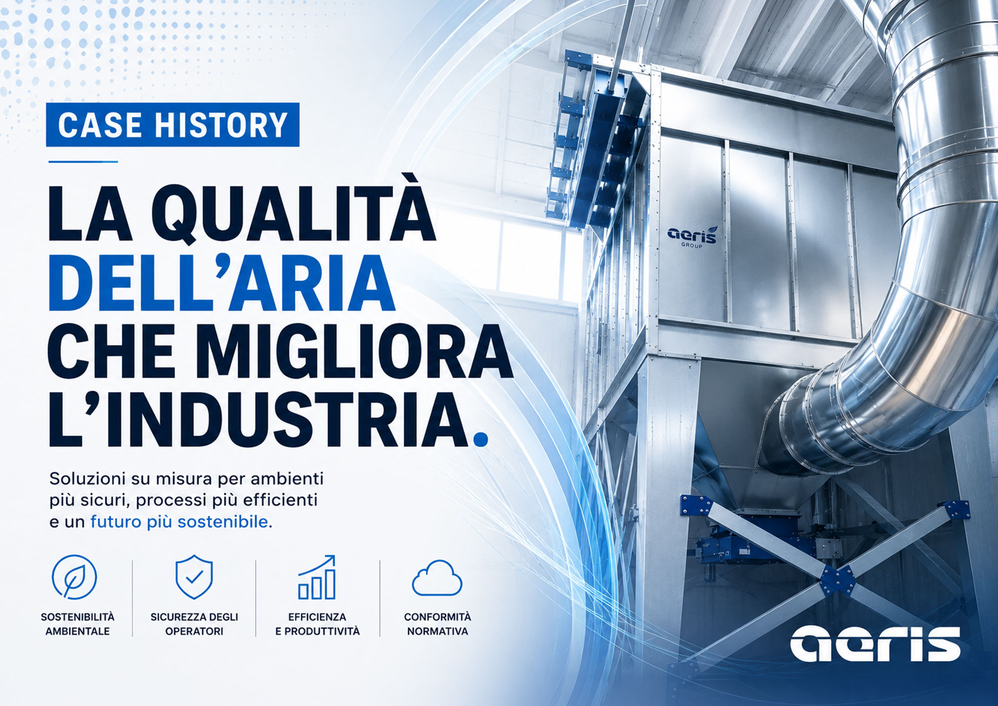 Impianto di aspirazione e filtrazione aria industriale AERIS